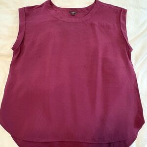 Ann Taylor Sleeveless Scoop Neck Top - Berry Plum